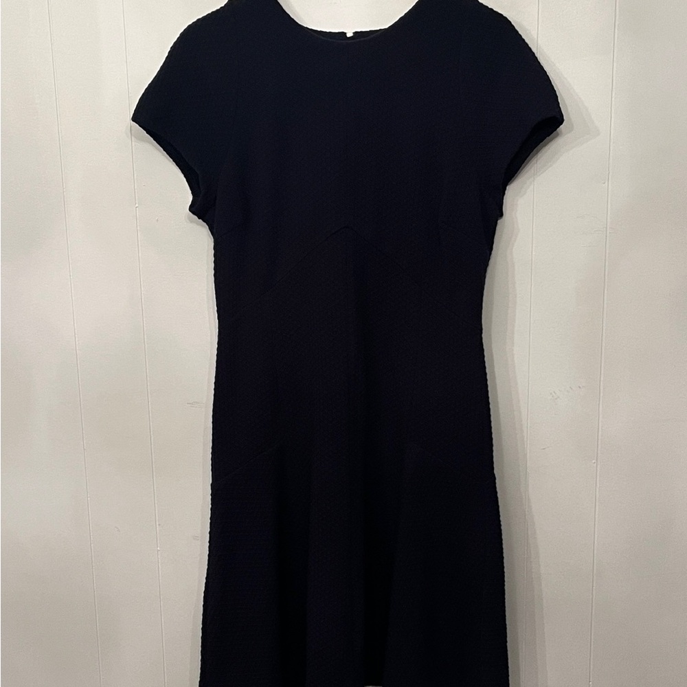 Banana Republic Navy Short-Sleeve Midi Dress
